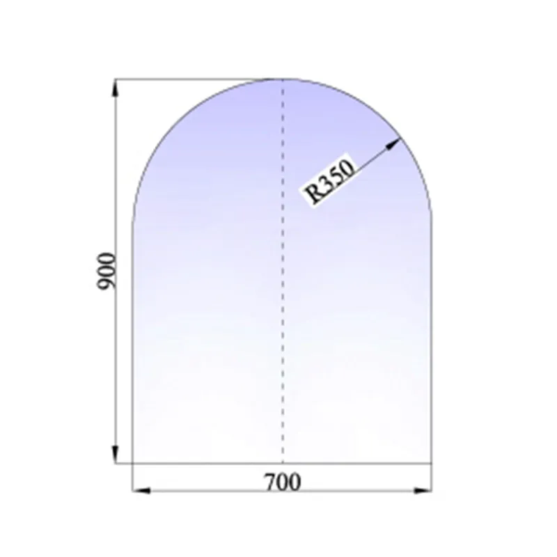 Underlagsplate  700×900 halvrund Sort emalje