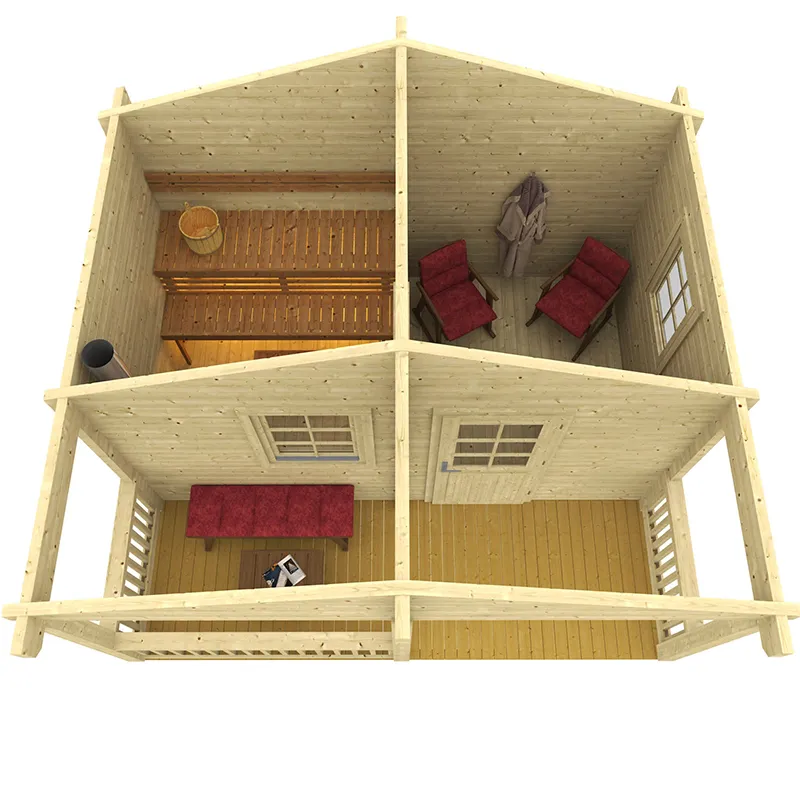 Bastustuga Kalev med terrass  och relaxrum 70 mm