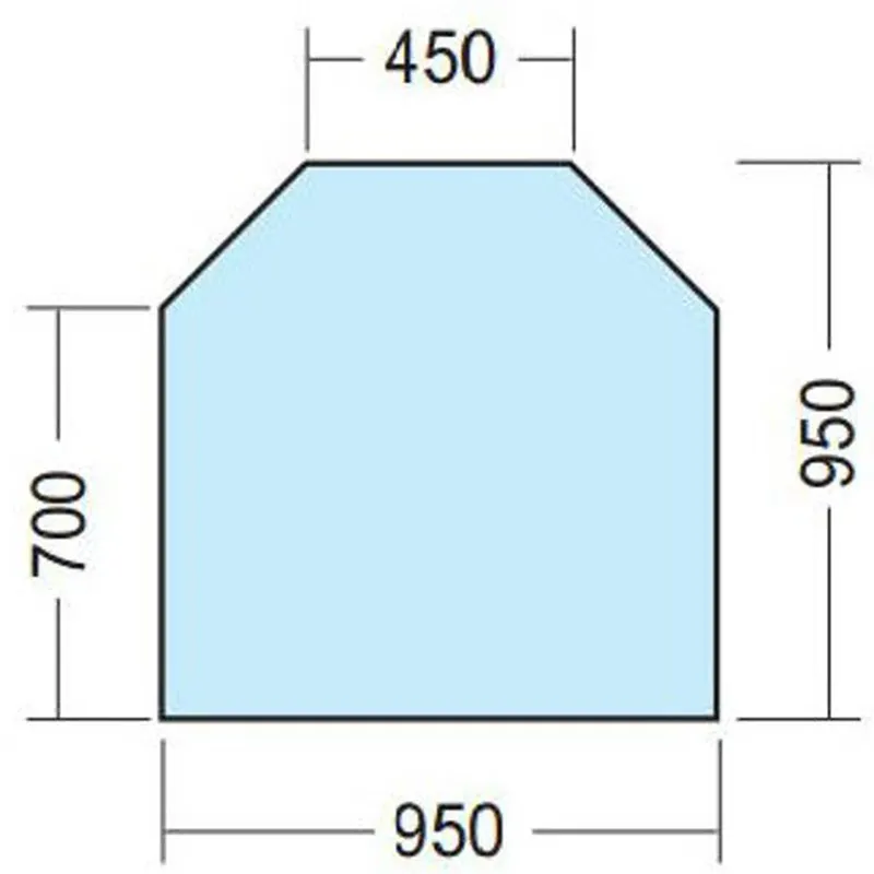 Underlagsplate i glass 95 x 95 sekskantet